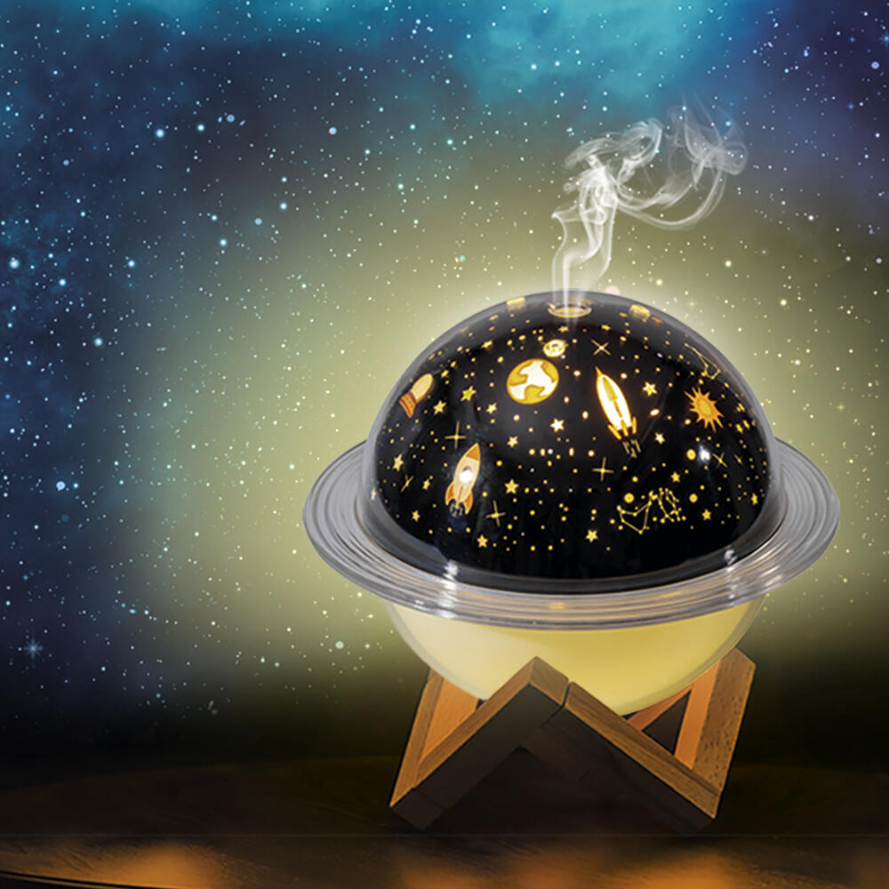 Lámpara Saturno 3 en 1: Humidificador + Difusor + Proyector Decorativo